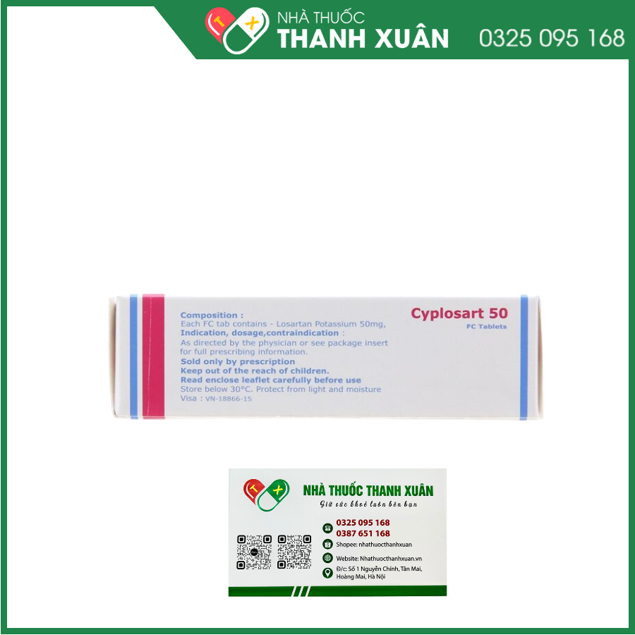 Cyplosart 50 điều trị tăng huyết áp